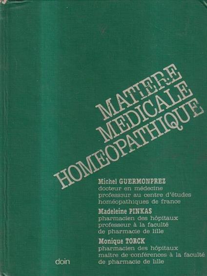 Matiere medicale homepathique - copertina