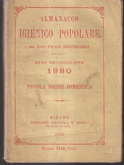 Almanacco igienico popolare 1880 - Paolo Mantegazza - copertina