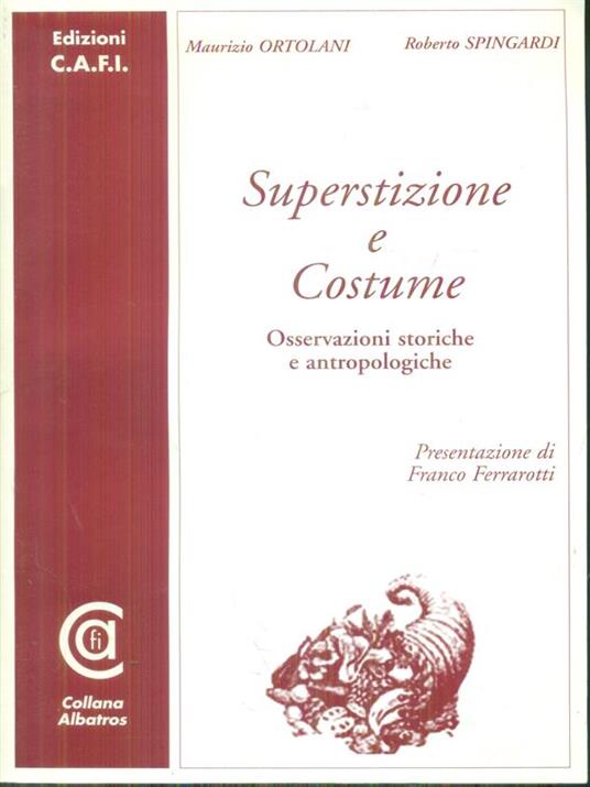 Superstizione e costume - M. Ortolani - copertina