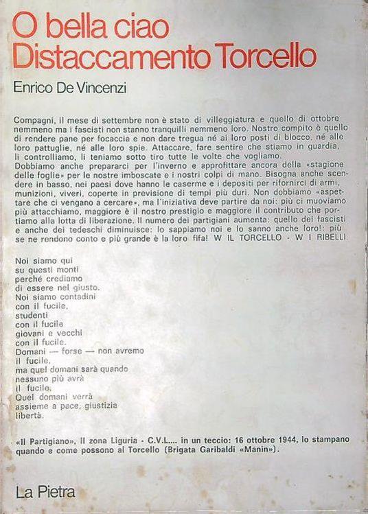 O bella ciao Distaccamento Torcello - Enrico Vincenti - copertina