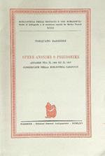 Opere anonime o pseudonime apparse fra il 1835 ed il 1907