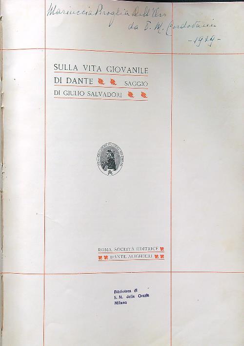 Sulla vita giovanile di Dante