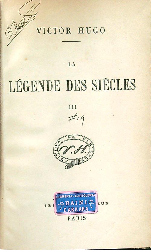 Le legende des siecles III