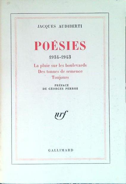 Poésies 1934-1943 - Jacques Audiberti - copertina
