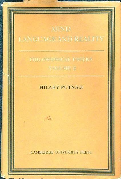 Mind language and reality. Philosophical papers vol. 2 - Hilary Putnam - copertina