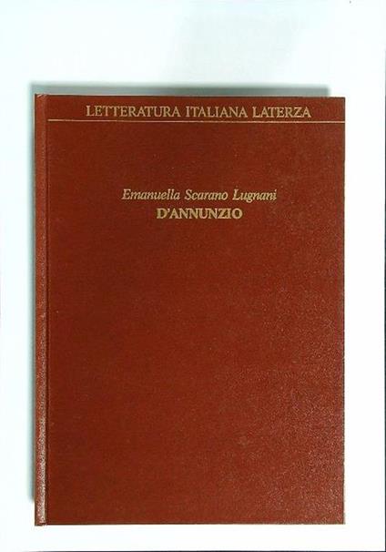 D'Annunzio - Emanuella Scarano Lugnani - copertina