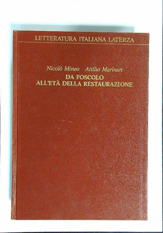 Da Foscolo all'età della restaurazione - Nicolò Mineo - copertina