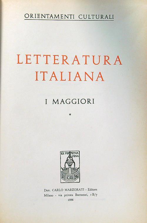 Letteratura italiana. I maggiori 2vv