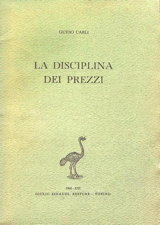 La disciplina dei prezzi - Guido Carli - copertina