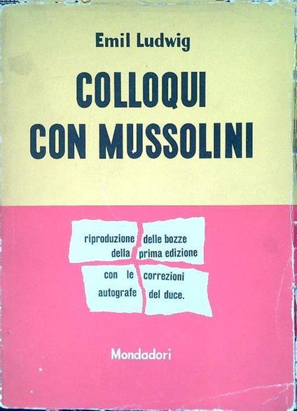 Colloqui con Mussolini - Emil Ludwig - copertina