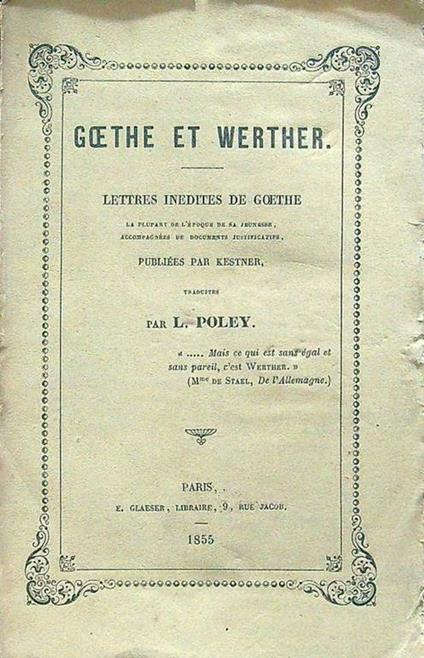 Goethe et Werther - L. Poley - copertina
