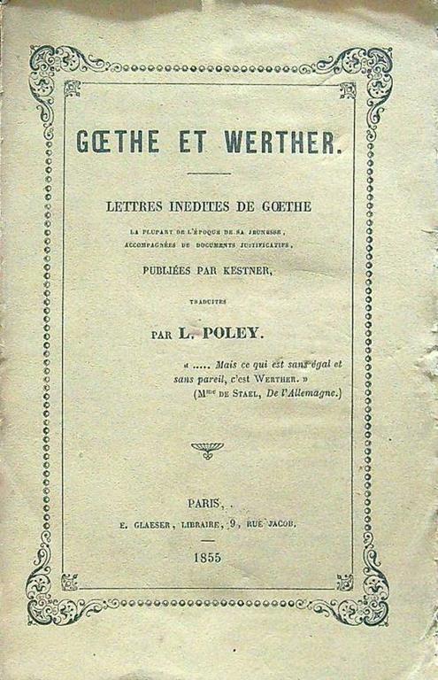 Goethe et Werther - L. Poley - copertina
