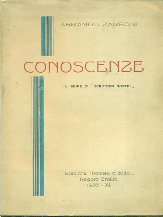 Conoscenze - Armando Zamboni - copertina