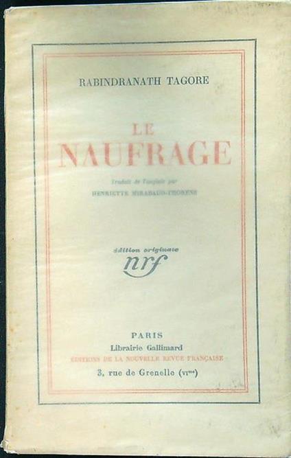 Le naufrage - Rabindranath Tagore - copertina