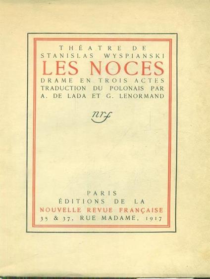 Les Noces - Stanislas Wyspianski - copertina