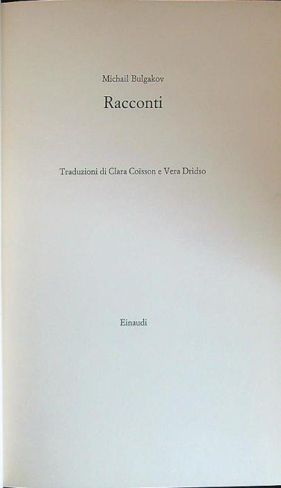 Racconti - Michail Bulgakov - copertina