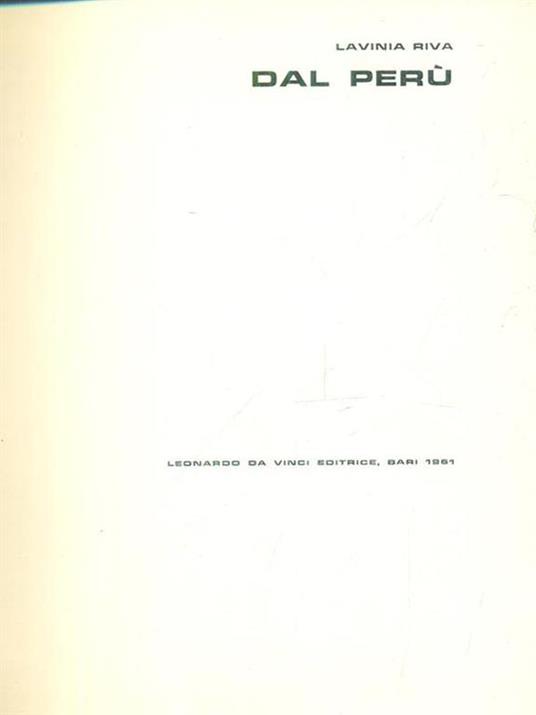 Dal Peru' - Lavinia Riva - copertina