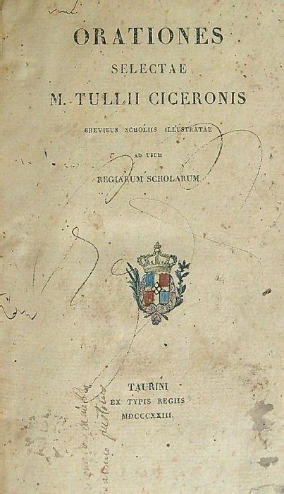 Orationes selectae M. Tullii Ciceronis - copertina