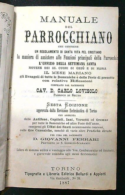 Manuale del parrocchiano - Carlo Lovisolo - copertina