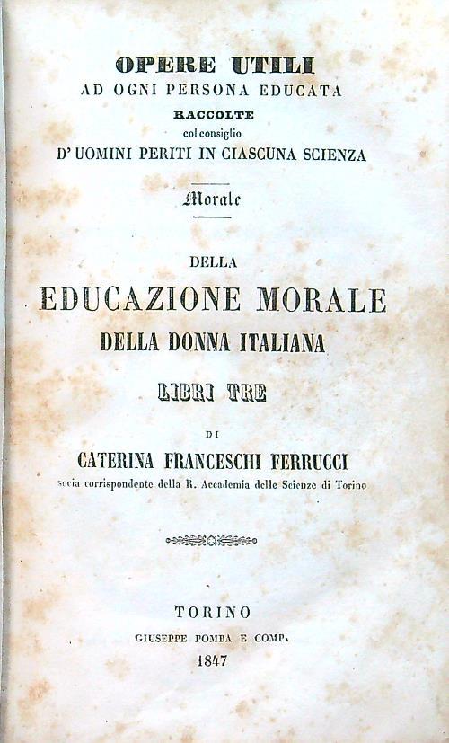Della educazione morale della donna italiana