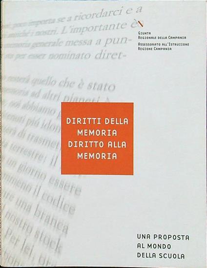 Diritti della memoria. Diritto alla memoria - copertina