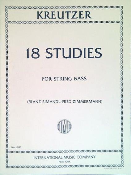 18 Studies for string bass - copertina