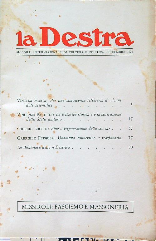 La Destra n. 12 del 1974