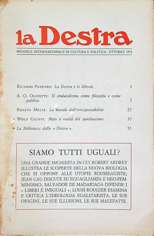 La Destra n. 10 del 1974