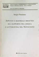 Appunti e materiali didattici rapporto fra lingua e letteratura nel Novecento