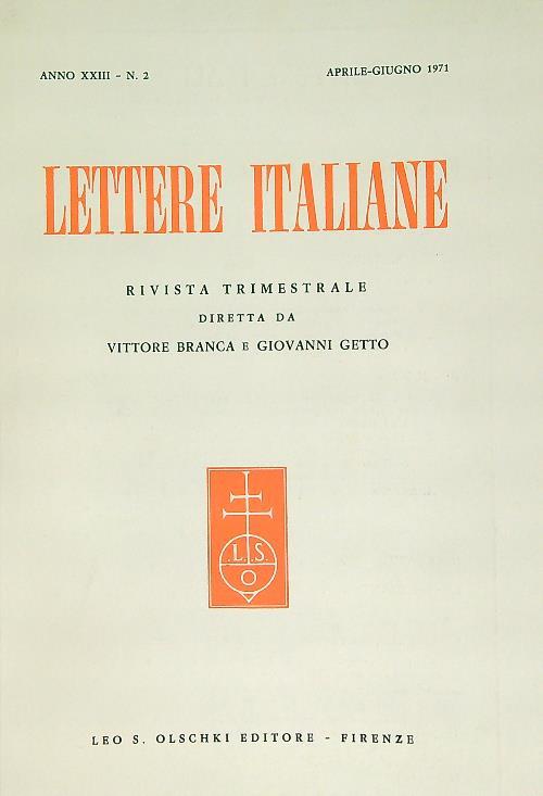 Lettere italiane 2/aprile-giugno 1971