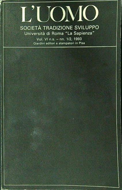 L' uomo vol VI - nn. 1/2 1993 - copertina