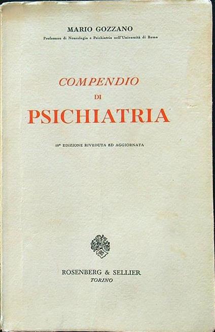 Compendio di psichiatria - Mario Gozzano - copertina