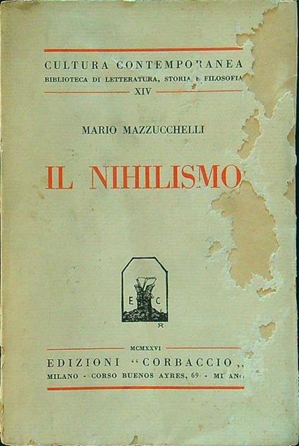 Il nihilismo - Mario Mazzucchelli - copertina