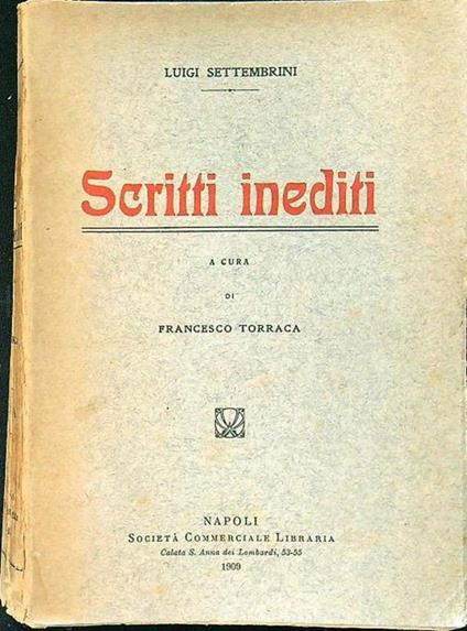 Scritti inediti - Luigi Settembrini - copertina