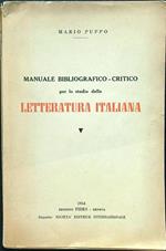 Manuale bibliografico-critico per lo studio della letteratura italiana