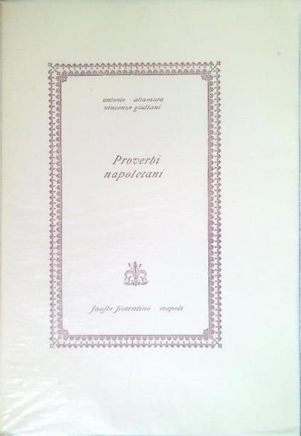 Proverbi napoletani - Antonio Altamura - copertina