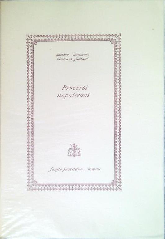 Proverbi napoletani - Antonio Altamura - copertina