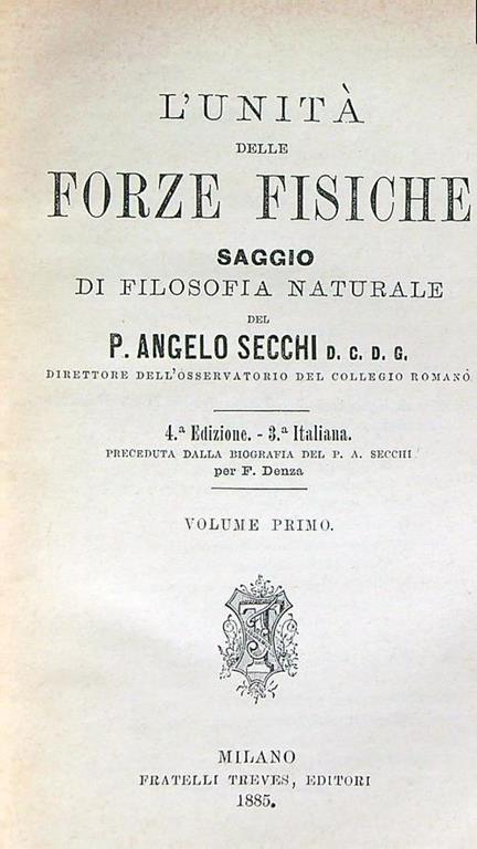 L' unità delle forze fisiche vol .1 - Angelo Specchia - copertina