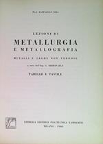 Lezioni di Metallurgia e metallorgadia. Tabelle e tavole
