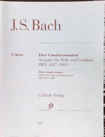 J.S. Bach - Drei Gambensonaten fur Viola und Cembalo - copertina