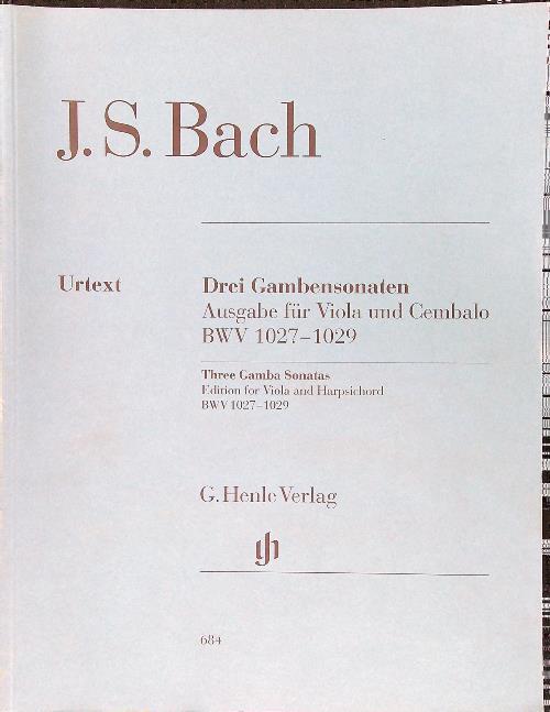 J.S. Bach - Drei Gambensonaten fur Viola und Cembalo - copertina
