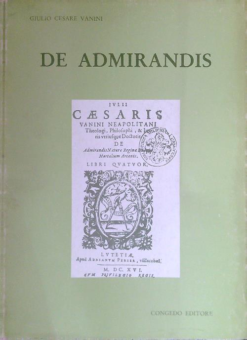 De Admirandis - Ristampa fotomeccanica