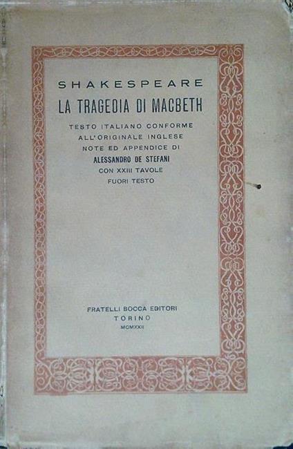 La tragedia di Macbeth - William Shakespeare - copertina