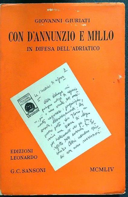 Con D'Annunzio e Millo in difesa dell'Adriatico - Giovanni Giuriati - copertina