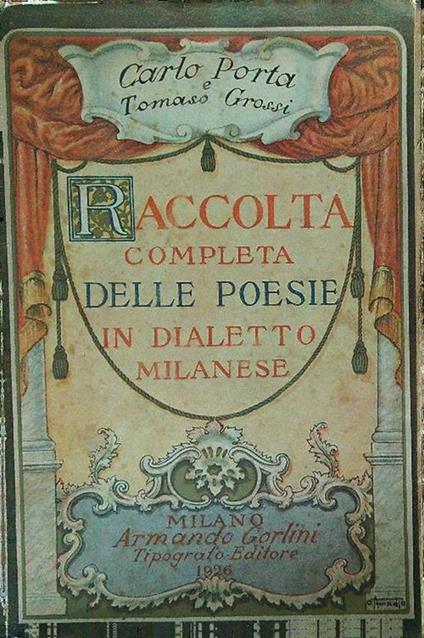 Raccolta completa delle poesie in dialetto milanese - Carlo Porta - copertina