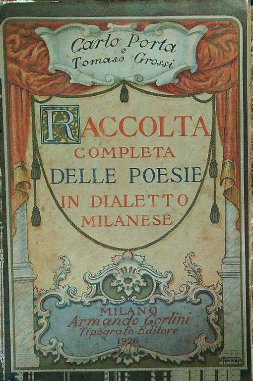 Raccolta completa delle poesie in dialetto milanese - Carlo Porta - copertina