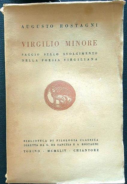 Virgilio minore - Augusto Rostagni - copertina