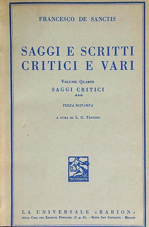 Saggi e scritti critici e vari vol. 4