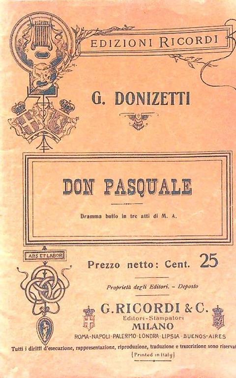 Don Pasquale - G. Donizetti - copertina