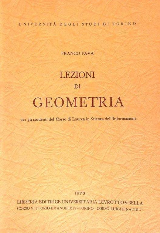 Lezioni di geometria - Franco Fava - copertina